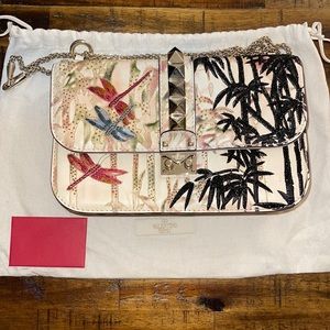 Limited Edition Valentino Garavani Purse SIZE M with stitching and bead work.